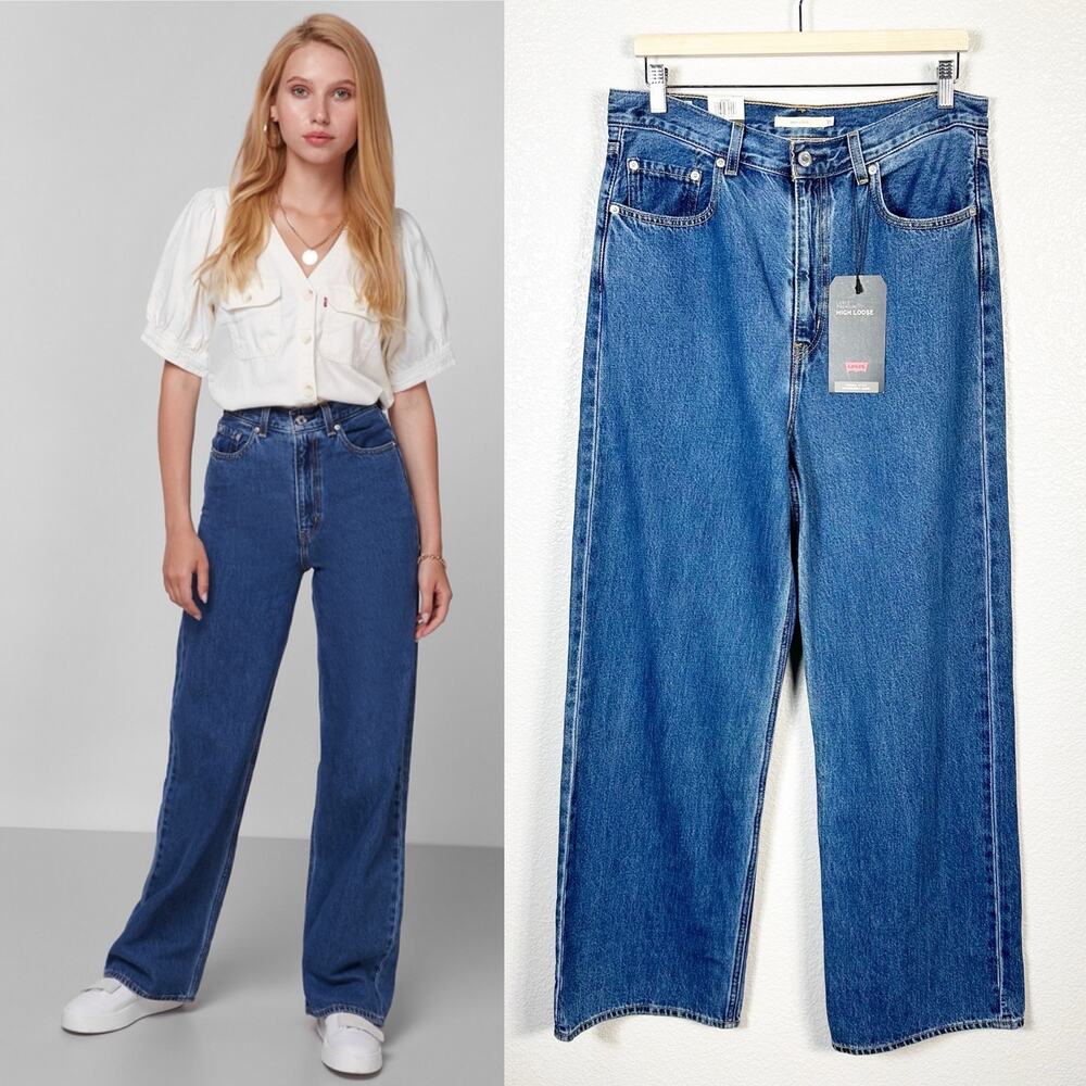 Levi's Premium NWT Womens High Loose Jeans in Lazy Sunday Wash Size 31